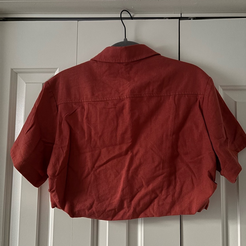 Forever 21 Cropped Button-Up Top - Rust - Picture 8 of 8